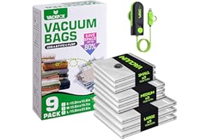 Travel Vacuum Storage Bags with USB and TYPE C Pump, 9 Pack Carry-On Size Compression Packing Bags for Luggage and Suitcase, 