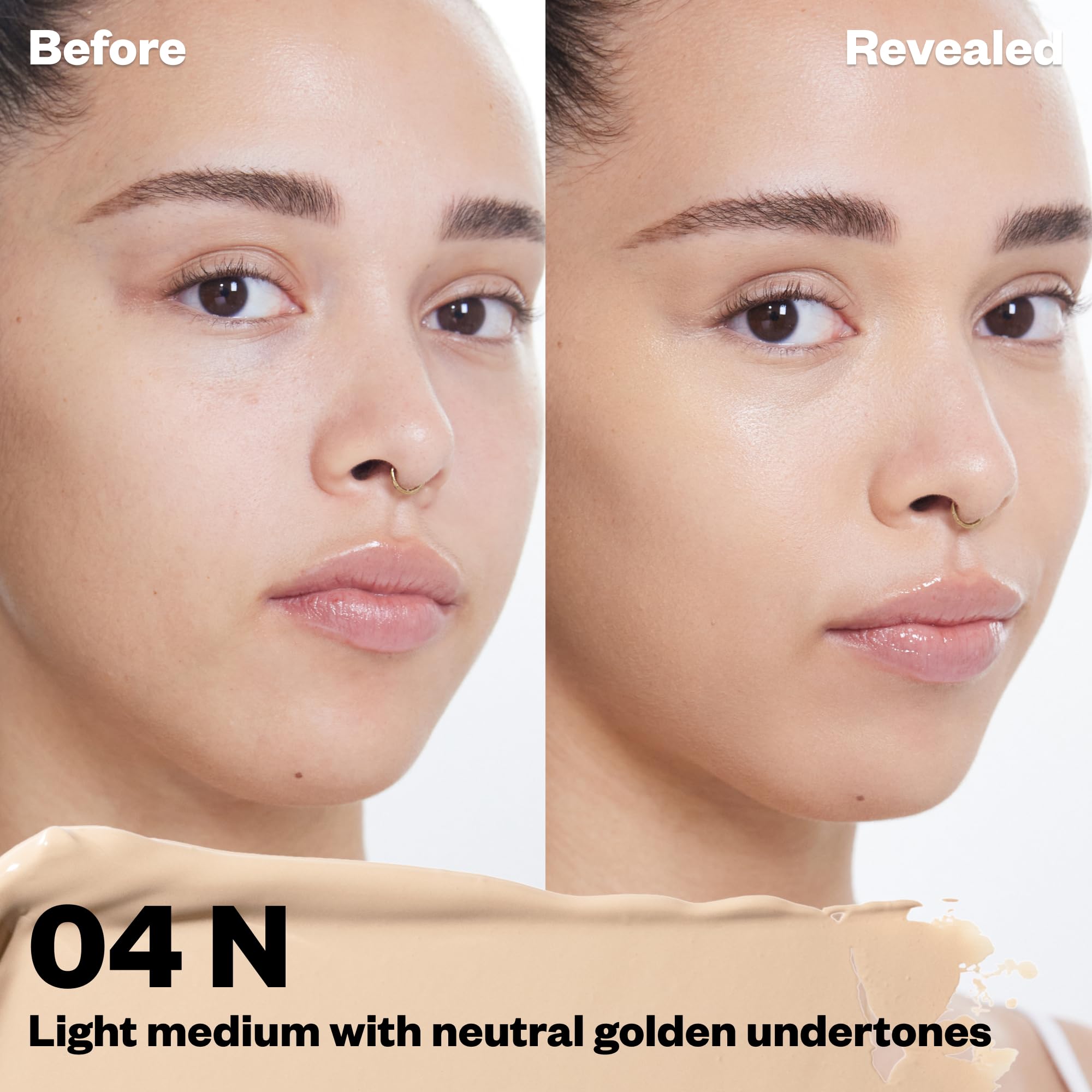 Kosas Revealer Concealer - Medium Coverage Makeup with Hyaluronic Acid, Conceals Dark Circles Under Eyes, Dark Spots and Blemishes + Brightens, Hydrates, Long-Lasting & Vegan, (Tone 04 N)