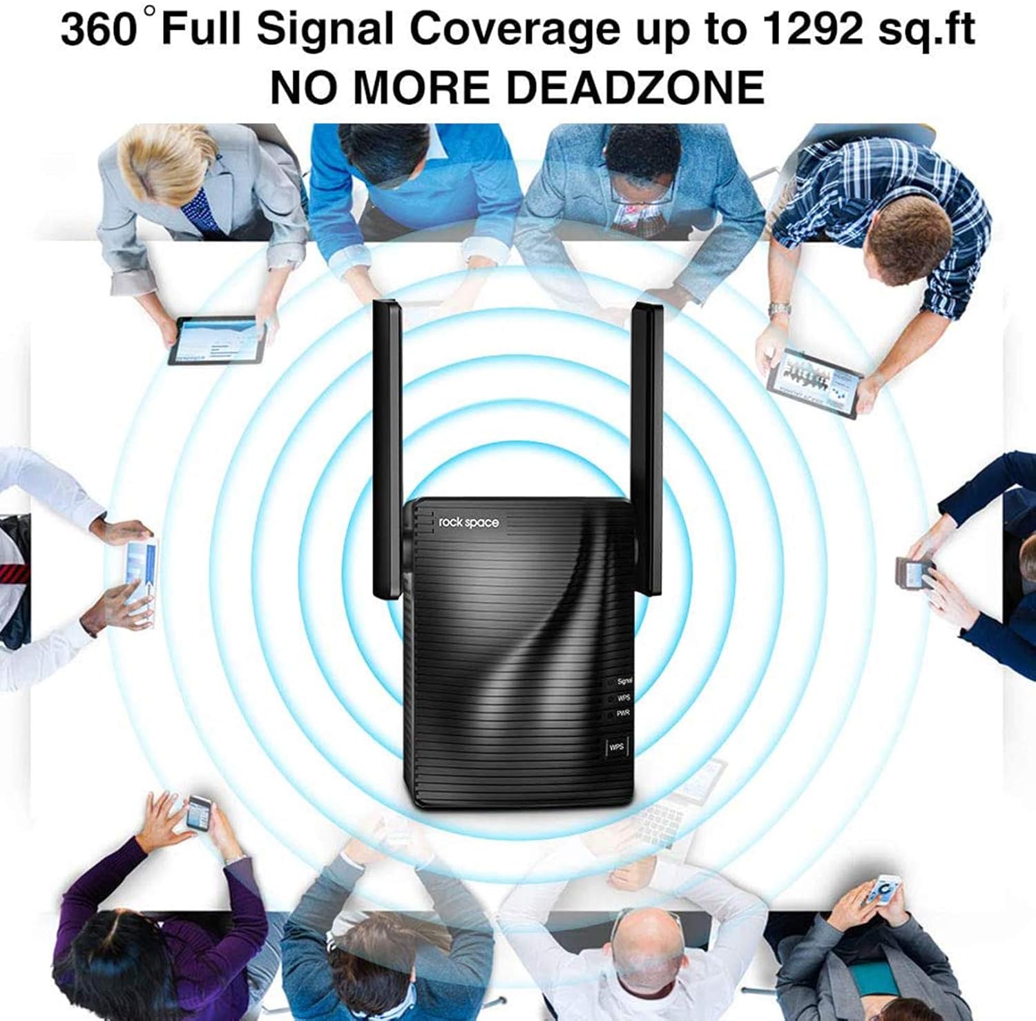 WiFi Repeater-WiFi Range Extender, Dual Band High Speed up to 1200Mbps, 360° Wide Coverage Eliminate WiFi Dead Zones, Support WPS One Button Setup with 2 External Antennas(2020 Upgraded Version): Computers & Accessories