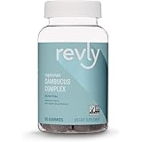 Amazon Brand - Revly, Elderberry Sambucus Gummies 300 mg - Immune System Support - 60 Gummies (1 Month Supply), Non-GMO, Vege