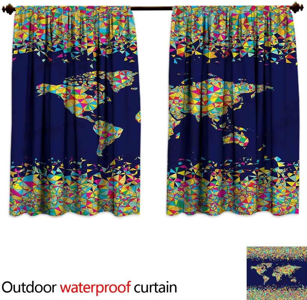 MaryMunger Doorway Curtain Wanderlust Mosaics Tiles Global Simple Stylish Waterproof W55x39L Inches