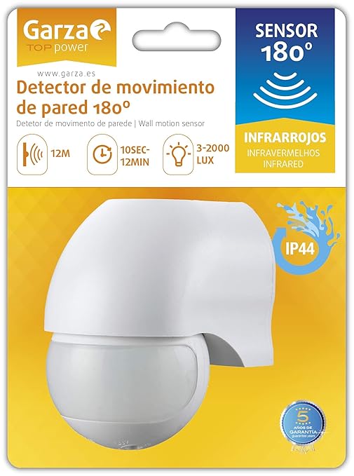 Garza 430042 Power-Detector de Movimiento Infrarrojo de Pared ...