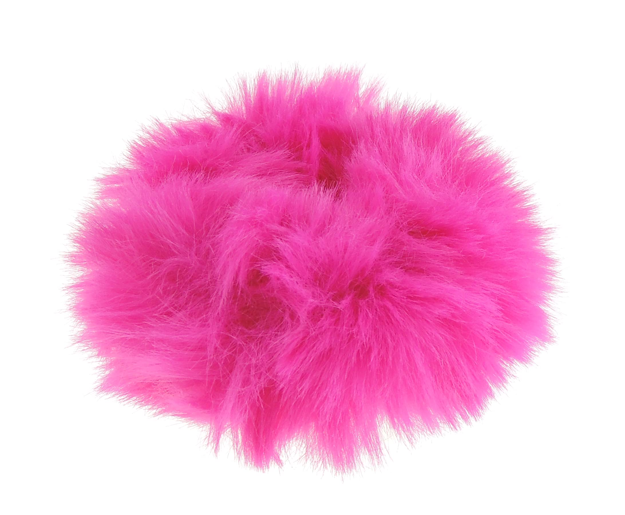 Cute Womens Girls Soft Plush Faux Fur Fabric Winter Sleep Christmas Birthday Wedding Bridesmaid Party Ponio Tie Elastic Accessories Bobbles Ponytail Holder Band Hair Scrunchie (Magenta)