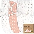 3-Pack Organic Baby Swaddle Sleep Sacks - Swaddles for Newborns, Infant 0-3 Months, Baby Girls, Boys, Soft & Snug Newborn Sleep Sack, Nursery Swaddling Blankets (Butterflies)