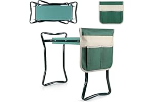 HYZSWGC Foldable Garden Kneeler and Seat, Gardening Bench for Kneeling and Sitting Garden Stools, Garden Helper Seat with Tool Pocket, Eva Soft Foam Pad for Kneeling and Seating, Lightweight Frame