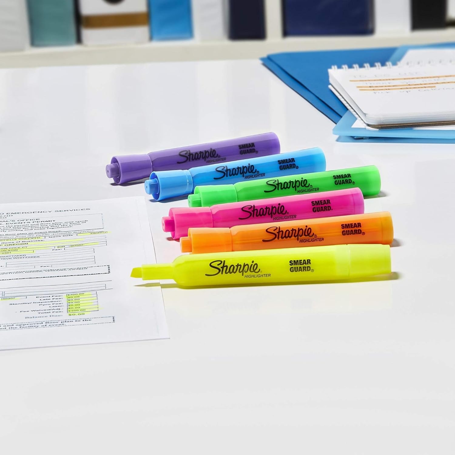 Sharpie Tank Highlighters Assorted Fluorescent Colors | Chisel Tip Highlighter Pens, 12 Count : Fluorescent Highlighters : Office Products