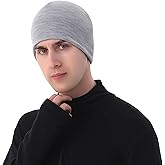 Merino Protect 100% Merino Wool Beanie Men Women Thermal Hats Lightweight Soft Watch Cap for Hiking Running