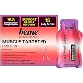 BeMe Liquid Protein Shots – BODYBALANCE Clinical Formula – 16.7g Collagen + 15g Whey-Free Protein – Easy Protein Shots for Muscle Support – Apple, 15 Sachets