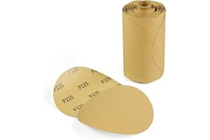 LuckyGuard 100 PCS 6 Inch PSA Sanding Discs 220 Grit Sandpapers Self Adhesive Sticky-Back Sandpaper for Deburring and Blending Sanding Discs Roll Application on Industrial and Woodworking