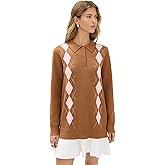 English Factory Women's Argyle Polo Knit Dress