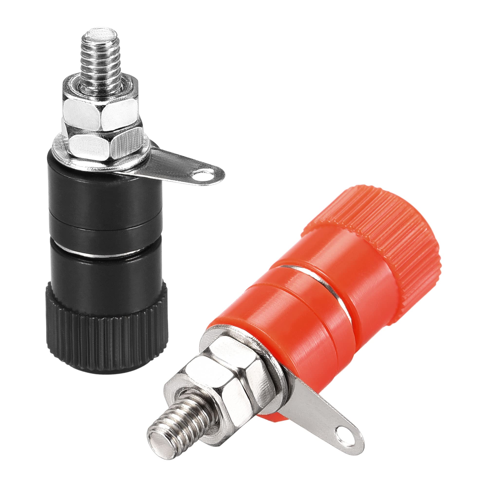 sourcing map 4mm Speaker Terminal Connector Binding Post, Banana Plug Jack Socket Panel/Chassis Mount Connectors Red Black 10Pcs