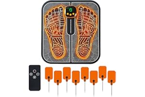 YATPE Health Expert Electronic Stimulator - Feet Massager Mat for Pain Plantar Relief, Muscle Relaxation, Portable & Rechargeable Foot Stimulator with 8 Modes &19 Levels with Remote Control