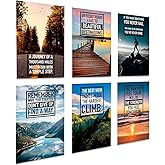Motivational wall decor - Positive Affirmations, Uplifting Quotes, Wall Art Decor for Office, Home, Gym - Set of 6 11x17" Inspirational Motivational Posters for Office Decor Inspirational Quotes Wall Art