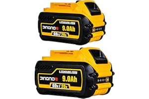 JINGNOO Upgraded 2-Pack 9.0Ah Replacement Battery Compatible with DeWalt 20V/60V Tools, Lithium-Ion Battery for DCB609 DCB606