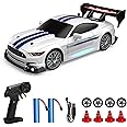 1:24 Scale RC Drift Car, 30KM/H 4WD 2.4GHz Remote Control Cars with LED Light, Racing and 4 Drifting Wheels, 1 Rechargeable Batteries, High Speed RC Racing Cars Perfect Toy Gift for Boys, Girls, Kids