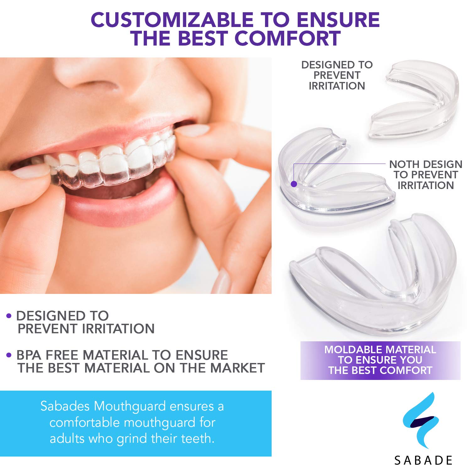 Amazon Com Mouth Guard For Grinding Teeth 5 Bpa Free Moldable