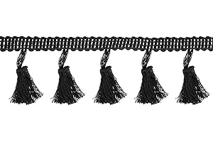 uxcell 10 Yards Tassel Fringe Trim, 1.8 Inch Tassels Fringe Lace Trim Ribbon Trimming Sewing Fringe Trim for Sewing Crafts Ho