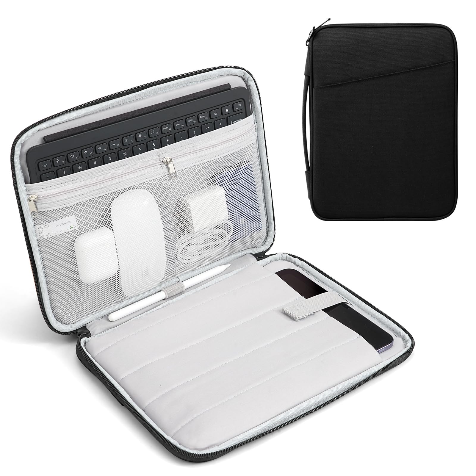 TiMOVO 9-11" Tablet Sleeve Bag for iPad 11-inch A16 2025, iPad 10.9"/10.2"| Air 11 Inch/5th/4th Gen. 10.9", Galaxy Tab A9+/A11Plus 11", Protective Bag with Pockets, Black — image 1