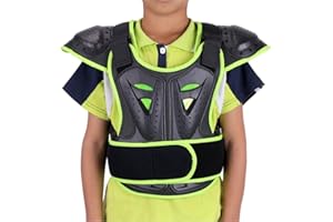 WINGOFFLY Kids Chest Spine Protector Body Armor Vest Protective Gear for Dirt Bike Motocross Snowboarding Skiing, Green M