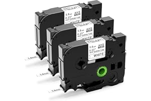 Label KINGDOM HSe-211 Heat Shrink Label Replacement for Brother P-Touch Heat Shrink Tube Label Tape HSe211 5.8mm Black on White Compatible with P Touch PT-D400 PT-D600 PT-E300 PT-E500, 3-Pack