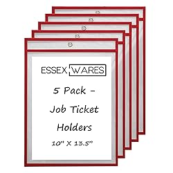 5 Pack Job Ticket Holder (Red) - by Essex Wares
