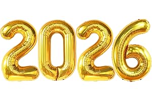 Katchon, Giant Gold 2026 Balloons - 42 Inch | New Year Balloons | 2026 Balloon Numbers | Gold Balloon for New Years Decorations 2026 | NYE Decorations | New Years Eve Party Supplies 2026