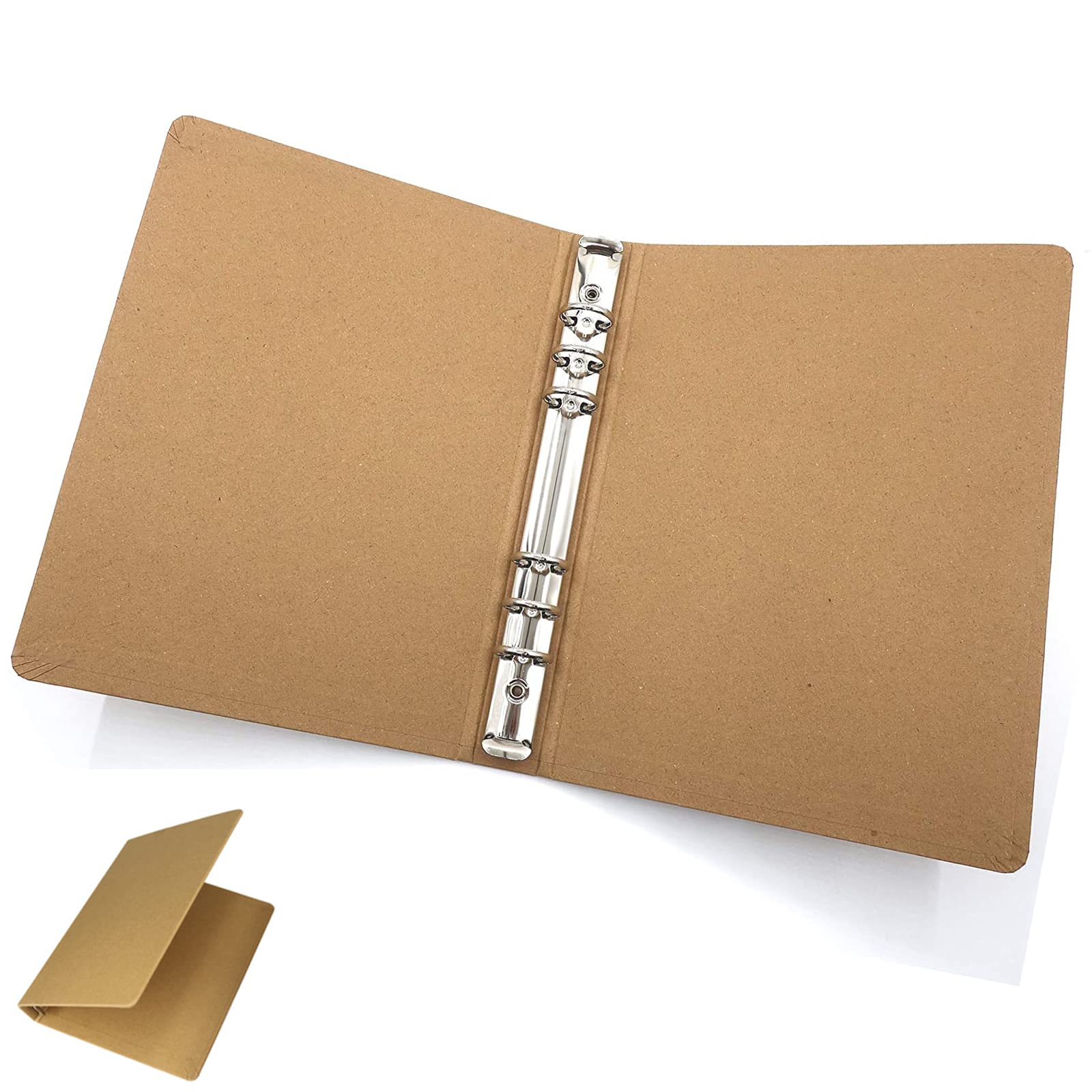 Refillable Kraft Paper A5 Ring Binder Ring Binder Letter Folder Office Folder Ring Binder A5 Refillable Ring Binder Folder for School and Office Add Brochure Case Scrapbooking
