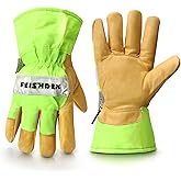 FEISHDEK Reflective Winter Work Gloves, Waterproof Cold Weather Hi-Vis Safety Warm Gloves for Men & Women