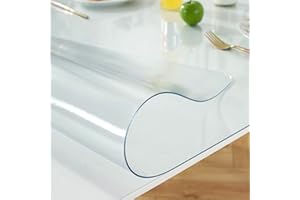 LovePads 1.5mm Thick 20 x 48 Inches Frosted Table Protector, Plastic Table Cover Protector, Desk Pad Mat Blotter, Waterproof PVC Desk Protector, Desk Mat on Top of Desks Transparent Desk Writing Mat
