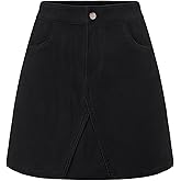 Timormode Women Corduroy Mini Skirt High Waist Basic Casual Skirts Spring Winter Short Pencil Skirt with Pockets