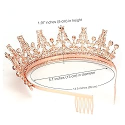 COCIDE Rose Gold Tiara and Crown for Women Birthday