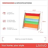 LIVIVO Colorful Kids Bookshelf 4 Tier Toy Storage Rack Multi-Colour view 2