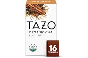 TAZO Organic Chai Black Tea Bags, Caffeinated tea, 16 Total Bags
