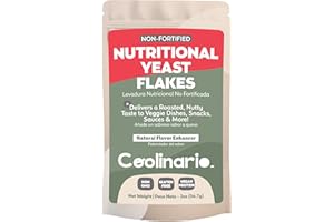 Coolinario Non Fortified Nutritional Yeast Flakes (2 Oz) Vegan Seasoning with Roasted, Nutty Flavor | Rich in Protein, Fiber & Minerals | Ideal for Snacks, Sauces & Dressings | Gluten-Free & Vegan