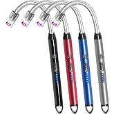 4 Pack Candle Lighter Electric Rechargeable Arc Windproof Lighters Flexible Neck Long Rotate 360 Plasma Lighter USB Flameless