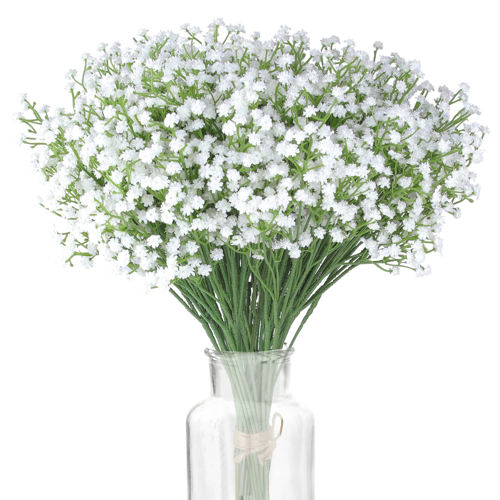 Uhky 12 Pcs Artificial Flowers Gypsophila Baby Breath Bouquets Fake Flowers for Home Decor Wedding Party Office DIY Decoration (White)