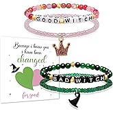 Artlunar Witch gifts Witch Bracelet Set Crown & Witch Hat Charm Enchanted Friendship Valentine's Jewelry Gifts for Her Teen Girls Mom Besties Sisters