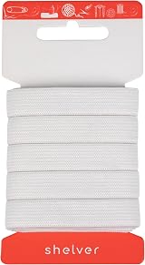 Shelver Elastic for Sewing White 15mm x 5m Widths 7 10 15 20 25 40 50 mm