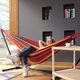 ANYOO Cotton Hammock with Tree-friendly Straps Durable Portable view 7