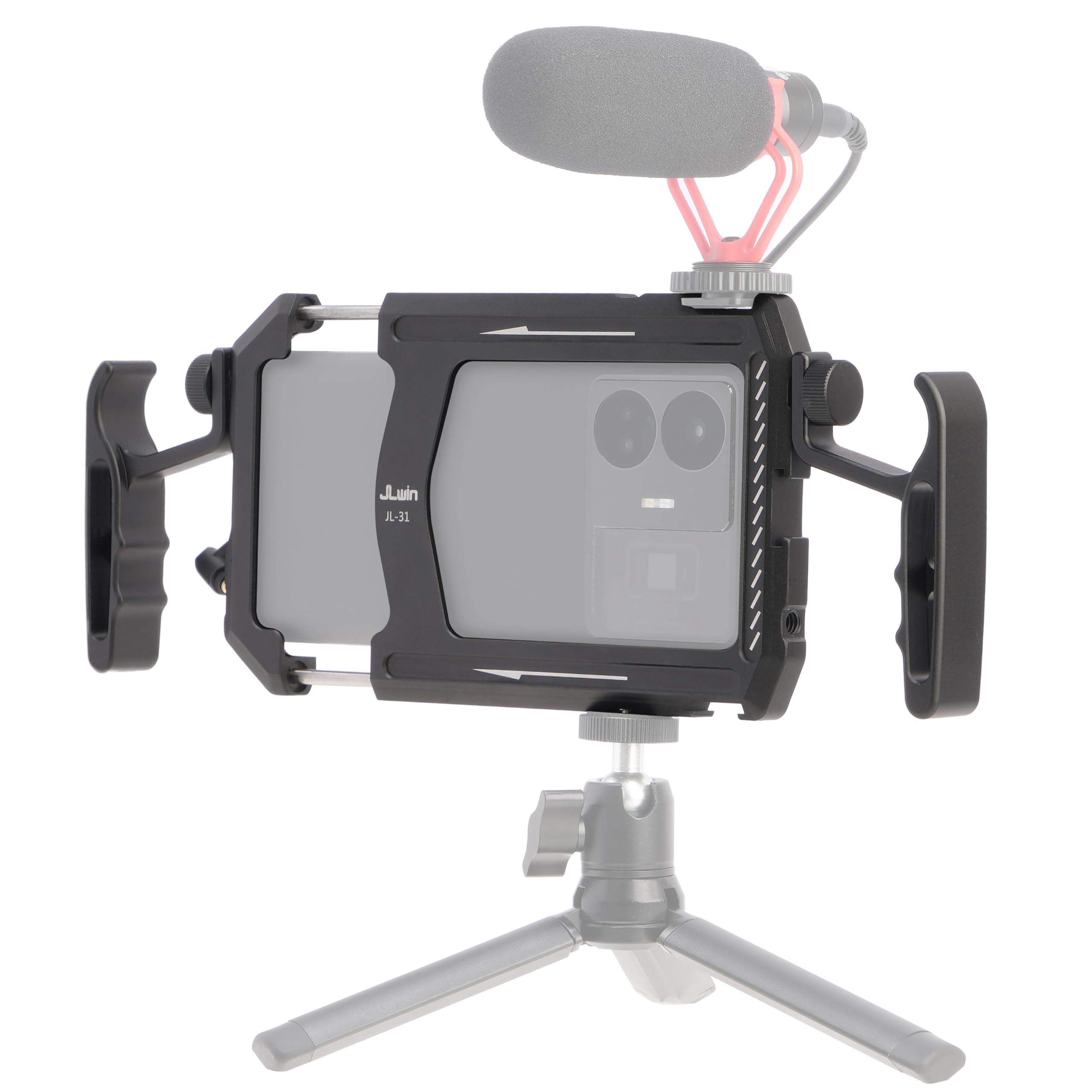 FOTGA Smartphone Video Rig Metal Dual Handle Aluminum Alloy Camera Case Stabilizer for iPhone Phone Filmmaker Professional Video Maker