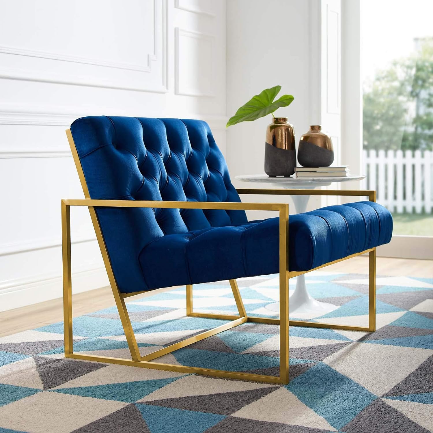 Best navy velvet chaise lounge for living room