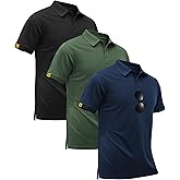 SECOOD 3 Pack Polo Shirts for Men Short Sleeve Moisture-Wicking Golf Shirts Athletic Casual Collared T-Shirt