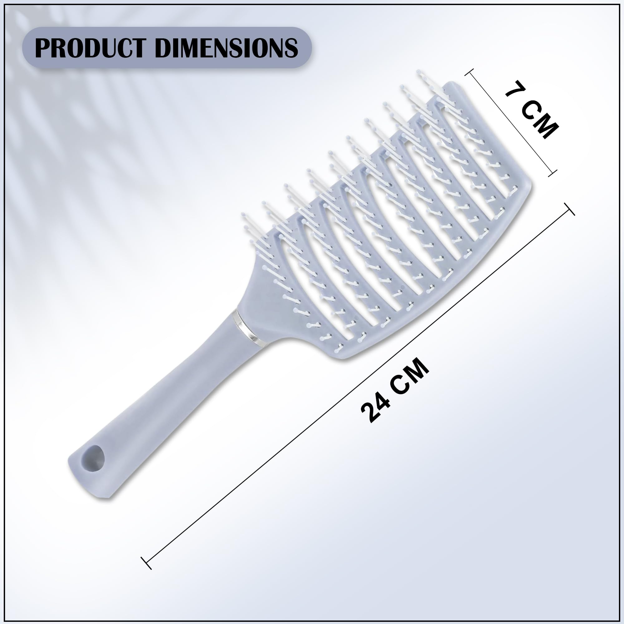 GLUN® Portable Detangling Hair Brush Pack of 1 Blue Colour, Curly & Straight Hair Brush for Women & Men Accessories Use in Salon, Home & Personal Use 4