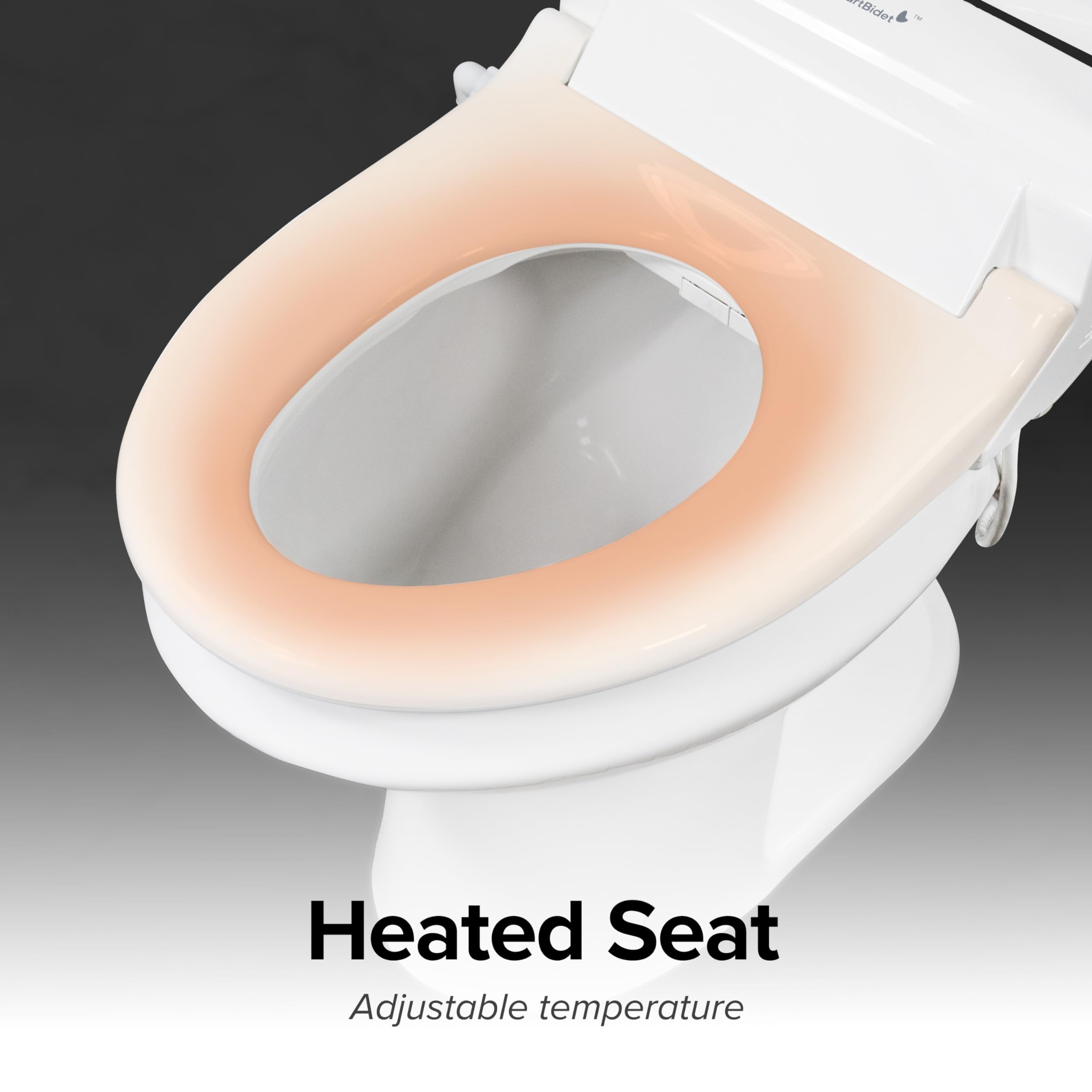 SmartBidet® SB-3000 Electric Smart Bidet™ Toilet Seat for Elongated Toilets with Remote Control with Screen, Unlimited & On Demand Warm Water