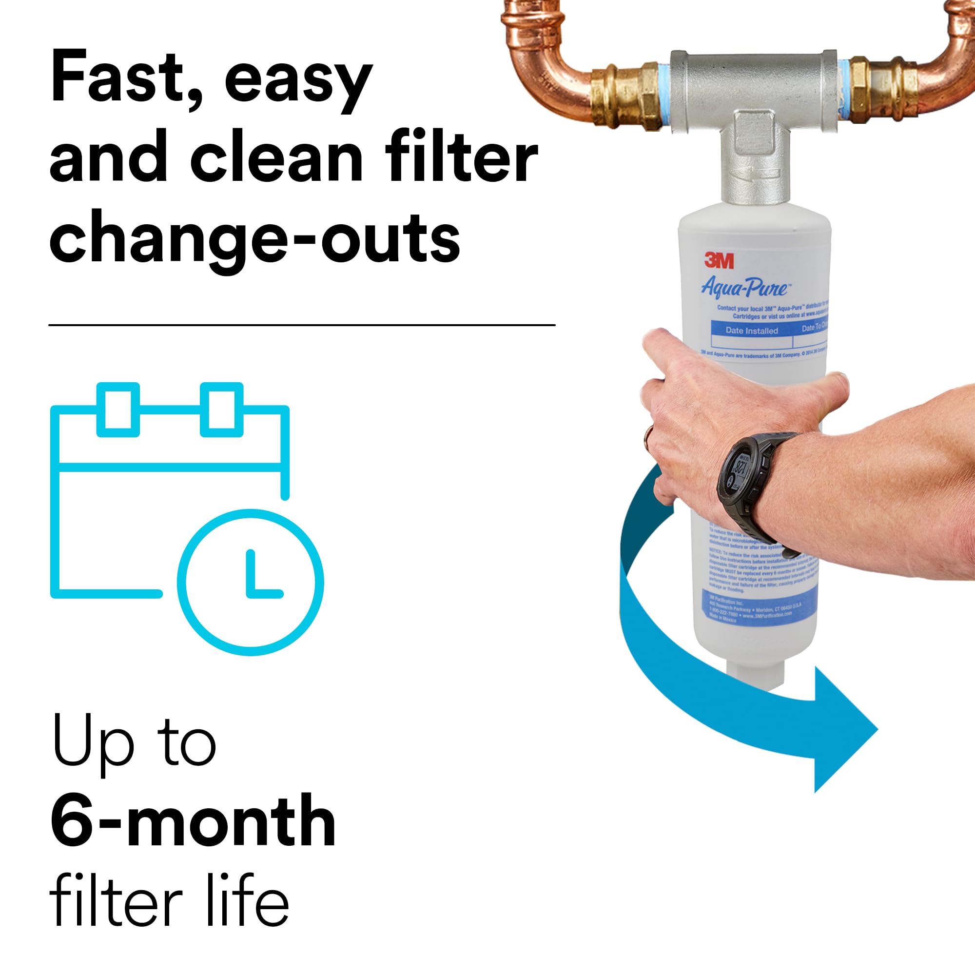 3M Aqua-Pure Whole House Scale Inhibition Inline Water System AP430SS, Prevents Scale Build Up On Hot Water Heaters and Boilers