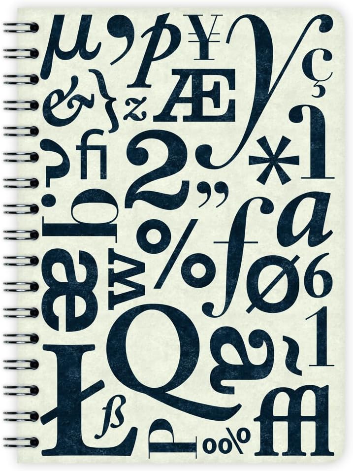Etmamu 372 Notebook Typo Pattern A6 60 Sheets = 120 pages – Dot Grid