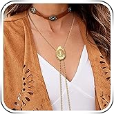 Fnirgexa Gold Cowgirl Hat Necklace for Women Adjustable Long Chain Y Necklaces Cowboy Bolo Tie Accessories Western Country Jewelry Gifts for Women