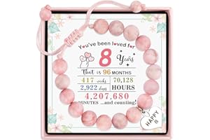 Birthday Gifts for Girls, Beaded Bracelets for 4 5 6 7 8 9 10 11 12 13 18 Year Old Girl Birthday Gifts, Adjustable Pearl/Ston