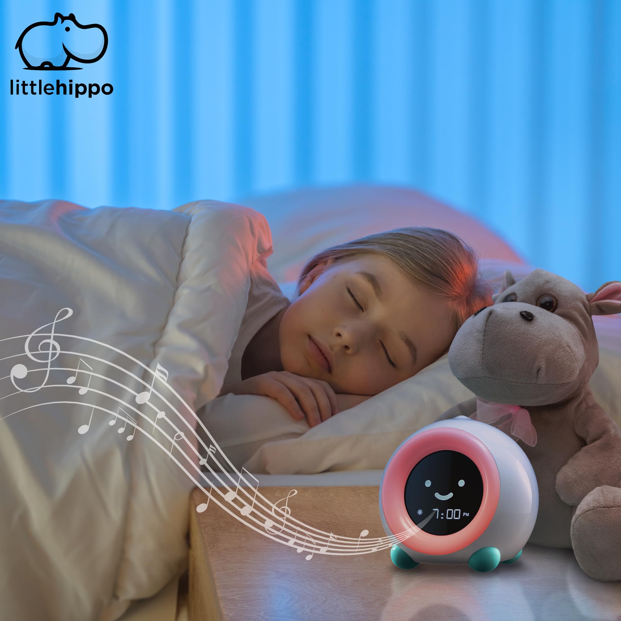 LittleHippo Mella Ready to Rise Children's Sleep Trainer, Night Light