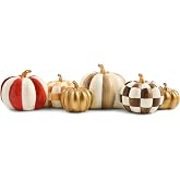 MACKENZIE-CHILDS Resin Pumpkin Cluster, Harvest Glow | Hand-painted design, decorative fall, Halloween, and Thanksgiving figures, 6.5" W x 18" L x 5" H